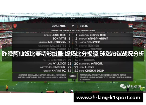 昨晚阿仙奴比赛精彩纷呈 终场比分揭晓 球迷热议战况分析 昨晚阿仙奴比赛精彩纷呈 终场比分揭晓 球迷热议战况分析